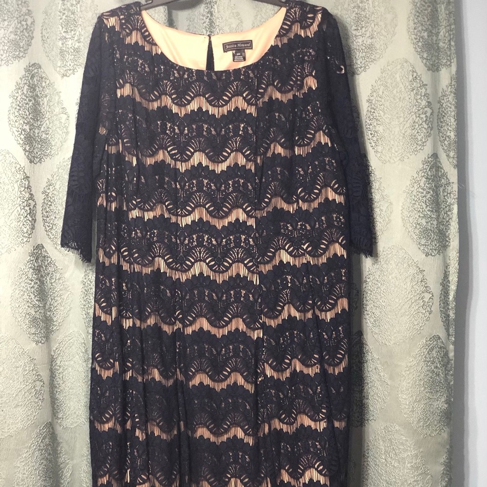 NWT navy and nude dress